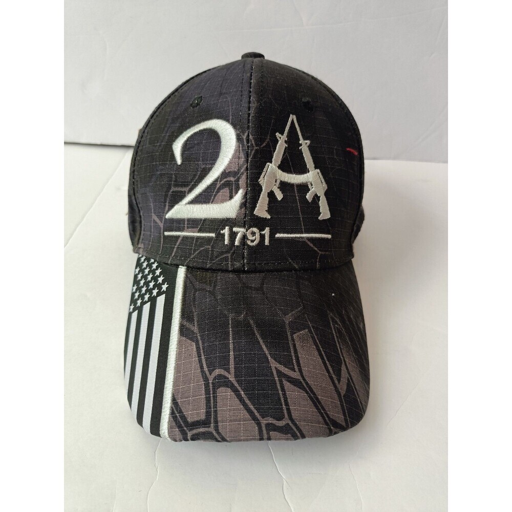 2A 1791 American Flag Strapback Hat Camo OSFA Adjustable Embroidered